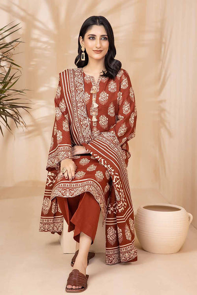 Gul Ahmed 3PC Khaddar Stitched Printed Suit K-22084 A