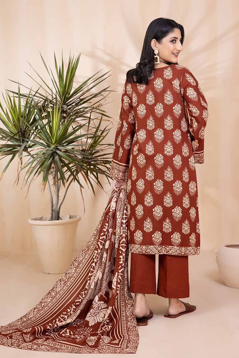 Gul Ahmed 3PC Khaddar Stitched Printed Suit K-22084 A