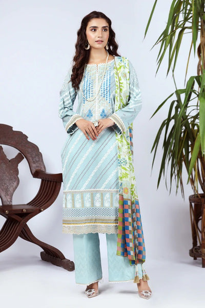 Lakhany 3 Piece Unstitched Summer Embroidered Lawn Suit - KEC-2212