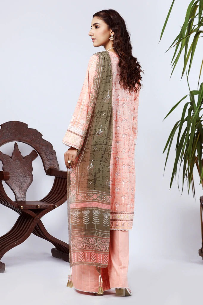 Lakhany 3 Piece Unstitched Summer Embroidered Lawn Suit - KEC-2213