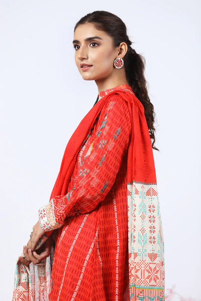 Lakhany 3 Piece Unstitched Summer Embroidered Lawn Suit - KEC-2218