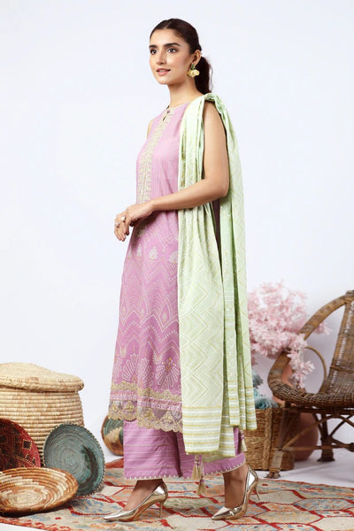 Lakhany 3 Piece Unstitched Summer Embroidered Lawn Suit - KEC-2219