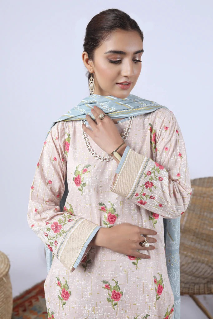 Lakhany 3 Piece Unstitched Summer Embroidered Lawn Suit - KEC-2220