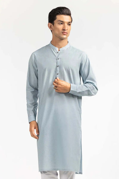 Gul Ahmed Ready to Wear Basic Sky Blue Kurta - KP-1850