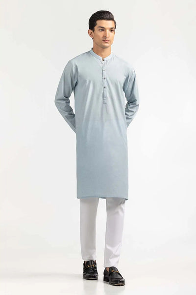 Gul Ahmed Ready to Wear Basic Sky Blue Kurta - KP-1850