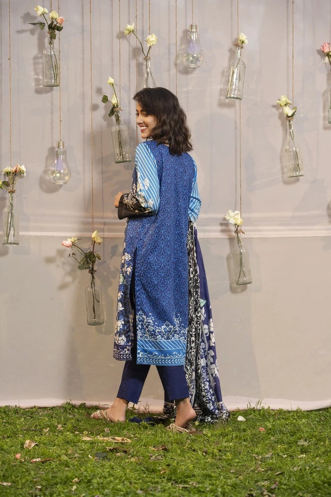 Lakhani Komal Prints 3 Piece Unstitched Printed Lawn Suit KP-2014-B
