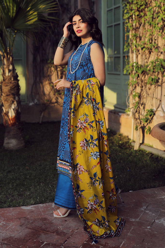 Lakhany 3 Piece Unstitched Komal Printed Lawn Suit - KP-2022-B