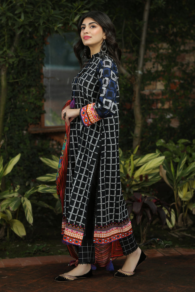 Lakhany 3 Piece Unstitched Komal Printed Lawn Suit - KP-2028-B