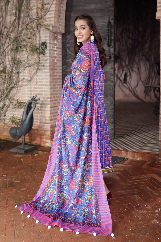 Lakhany 3 Piece Unstitched Komal Printed Lawn Suit - KP-2031-B