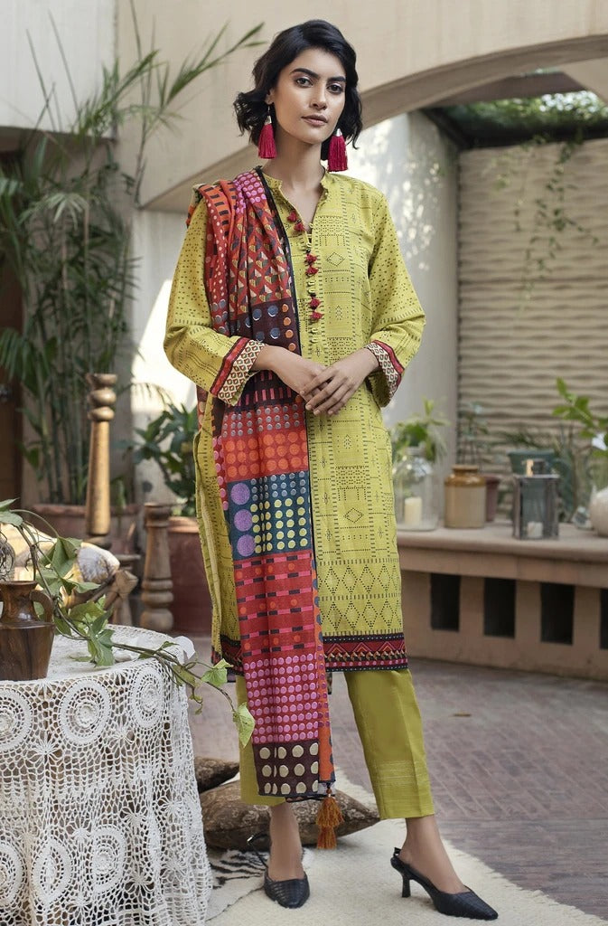 Lakhany 3 Piece Unstitched Printed Soft Khaddar Suit KPW-503