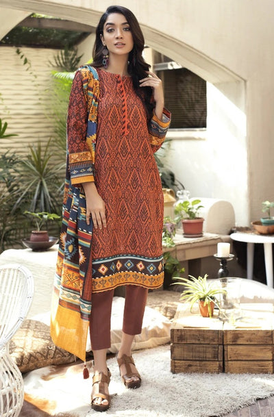 Lakhany 3 Piece Unstitched Printed Soft Khaddar Suit KPW-505
