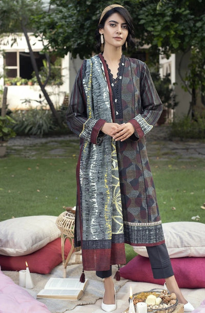 Lakhany 3 Piece Unstitched Printed Soft Khaddar Suit KPW-509