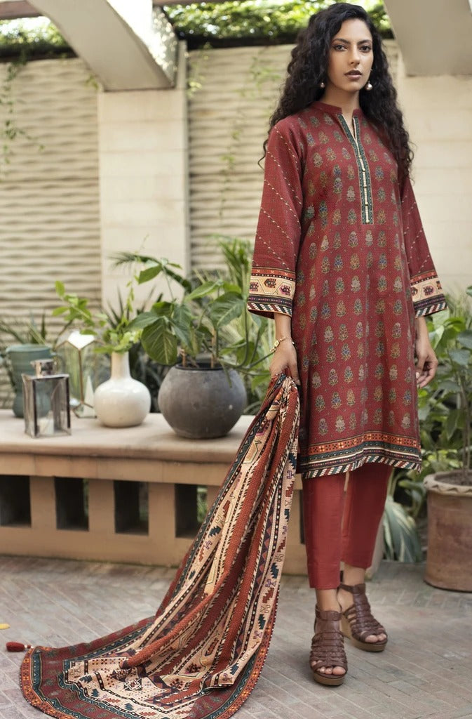 Lakhany 3 Piece Unstitched Printed Soft Khaddar Suit KPW-510