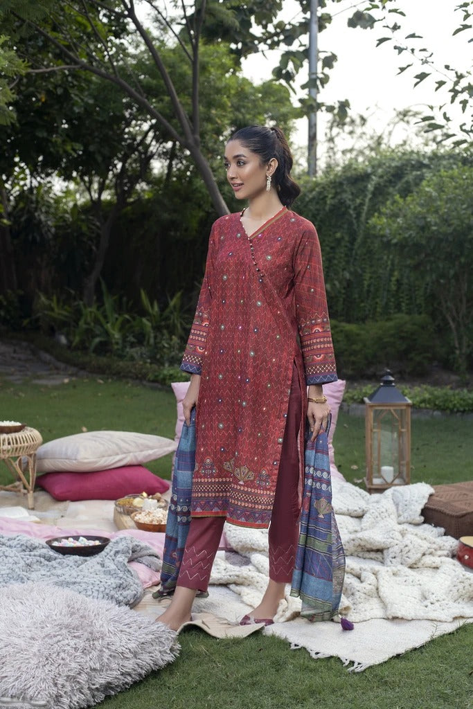 Lakhany 3 Piece Unstitched Printed Soft Khaddar Suit KPW-511