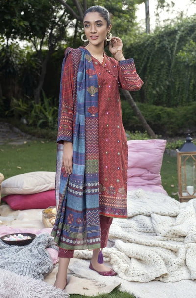 Lakhany 3 Piece Unstitched Printed Soft Khaddar Suit KPW-511