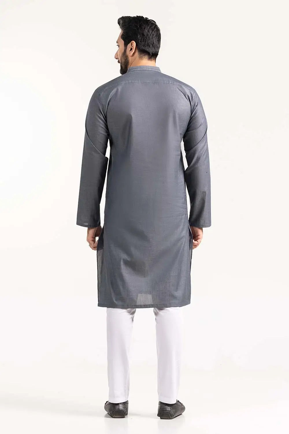 Gul Ahmed Ready to Wear Grey Fashion Kurta - KS-897