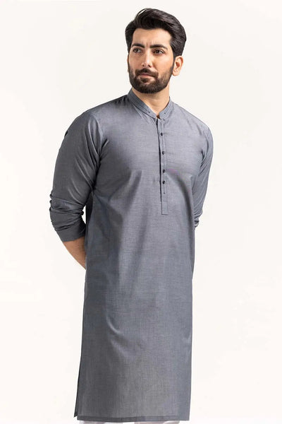 Gul Ahmed Ready to Wear Grey Fashion Kurta - KS-897