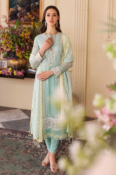 Gul Ahmed 3PC Embroidered Chiffon Unstitched Suit LE-32004