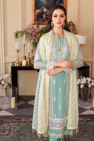 Gul Ahmed 3PC Embroidered Chiffon Unstitched Suit LE-32004