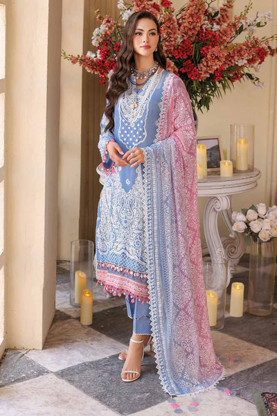 Gul Ahmed 3PC Embroidered Chiffon Unstitched Suit LE-32005