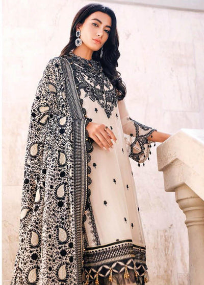 Gul Ahmed 3PC Embroidered Chiffon Unstitched Suit LE-32009