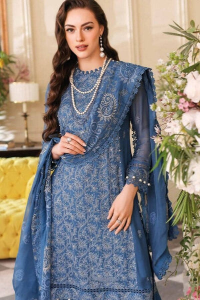Gul Ahmed 3PC Embroidered Chiffon Unstitched Suit LE-32011