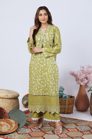 Lakhany 02 Piece Stitched Embroidered Lawn Shirt & Trouser - LG-SA-0999