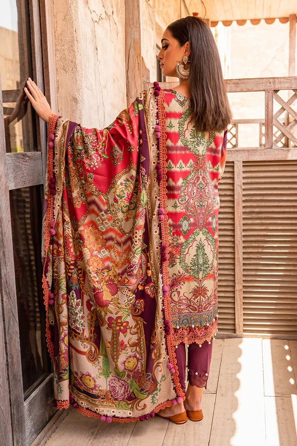 Jade Classic 3 Piece Unstitched Digital Printed Airjet Linen Suit - LNP-20073 B