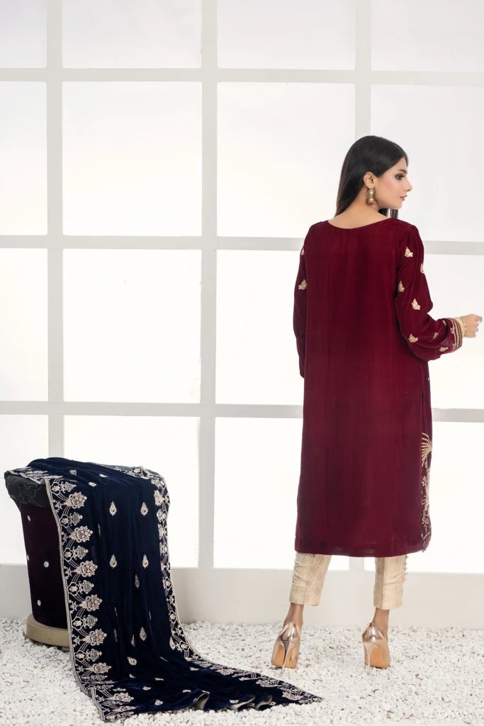 Ready To Wear Lakhany 1 Piece Embroidered Velvet Shirt LSM-2430