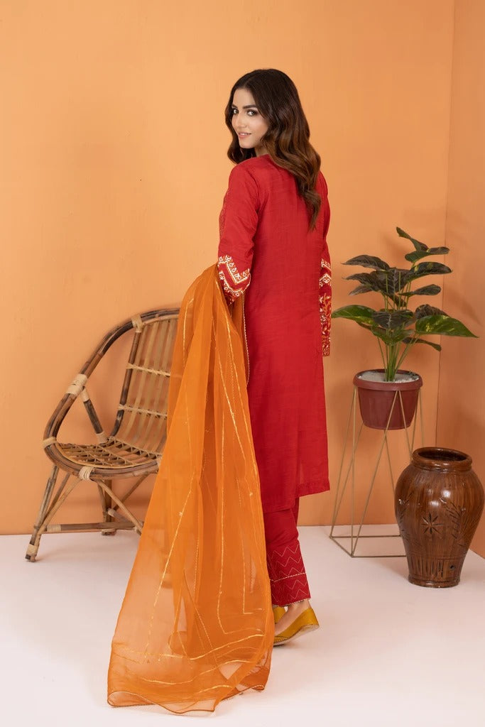 Ready To Wear Lakhany 03 Piece Raw Silk Suit LSM-2502