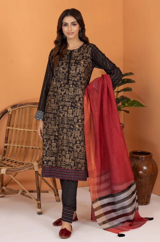 Ready To Wear Lakhany 03 Piece Raw Silk Suit LSM-2507