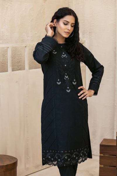 Ready To Wear Lakhany 01 Piece Black On Black Cambric Shirt - LSM-2634