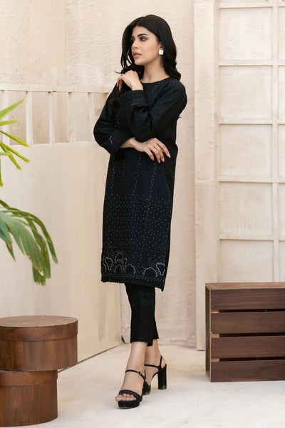 Ready To Wear Lakhany 01 Piece Black On Black Cambric Shirt - LSM-2638