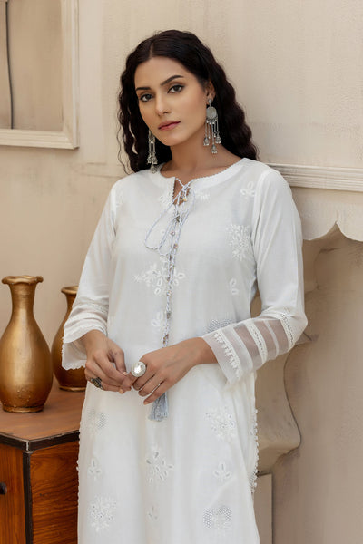 Ready To Wear Lakhany 01 Piece Classic White Embroidered Shirt LSM-2662