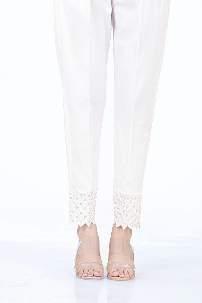 Lakhany 01 Piece Embroidered Stitched Bottoms LSM-T-2329 Off White
