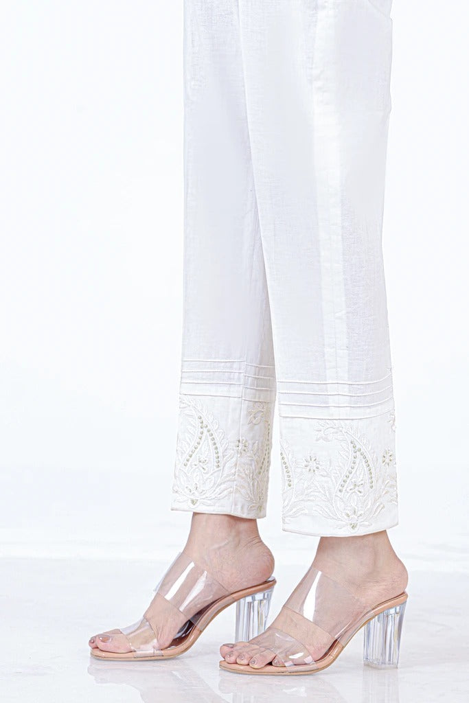 Lakhany 01 Piece Embroidered Stitched Bottoms LSM-T-2344 Off White