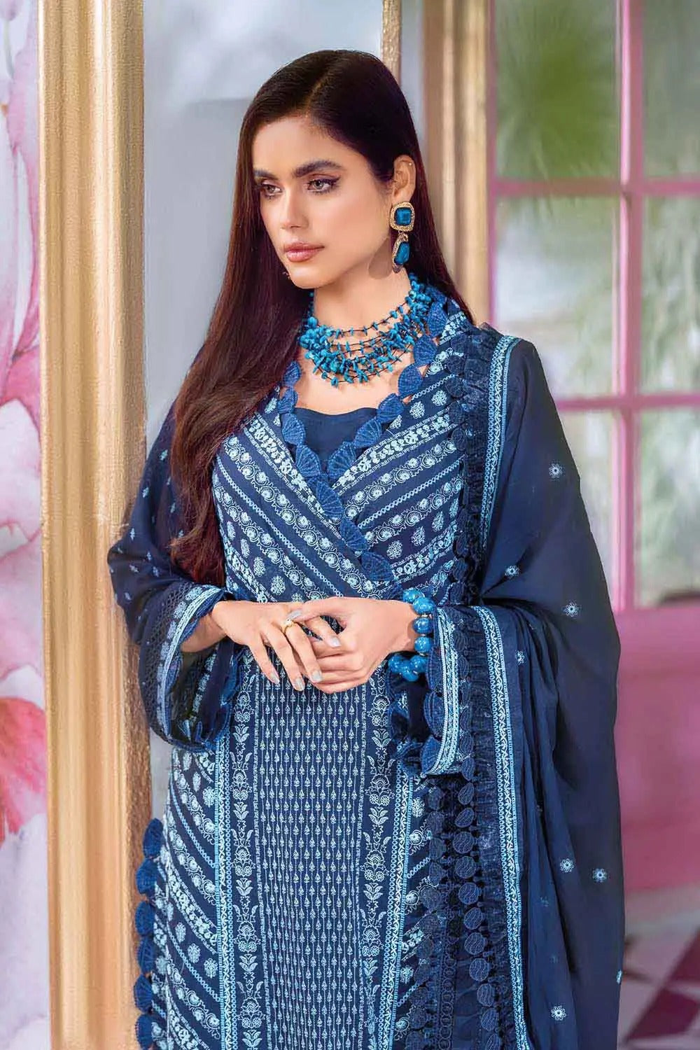 Gul Ahmed 3PC Swiss Voile Unstitched Embroidered Suit LSV-22021