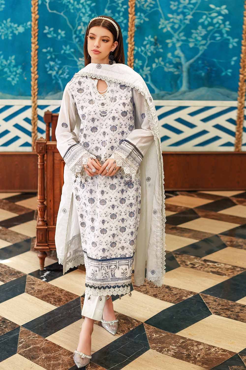 Gul Ahmed 3PC Embroidered Swiss Voile Unstitched Suit LSV-32014