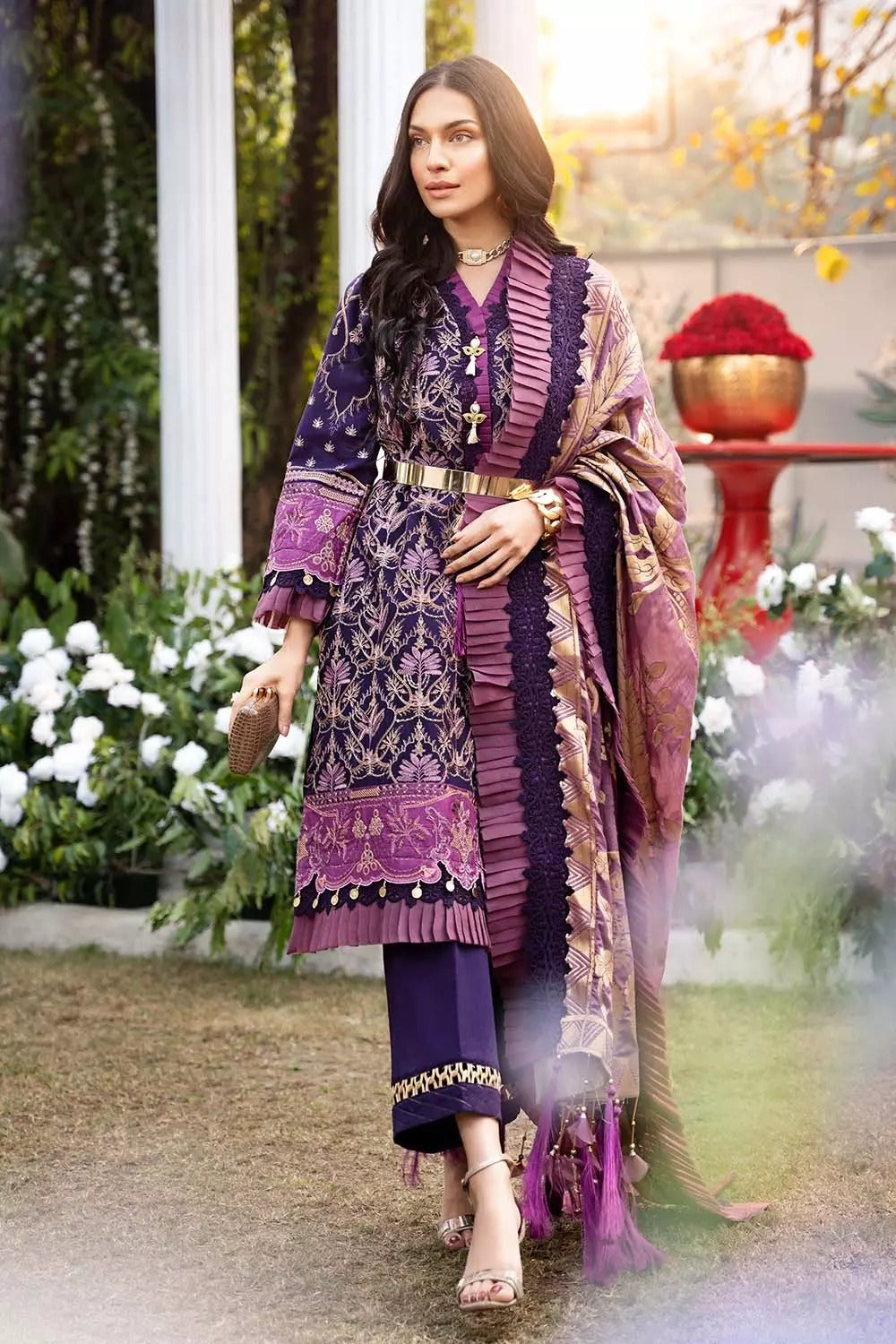 Gul Ahmed 3PC Unstitched Swiss Voile Suit With Jacquard Dupatta LSV-53