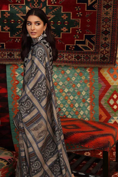 Gul Ahmed 3PC Unstitched Printed Linen Suit LT-12019 A