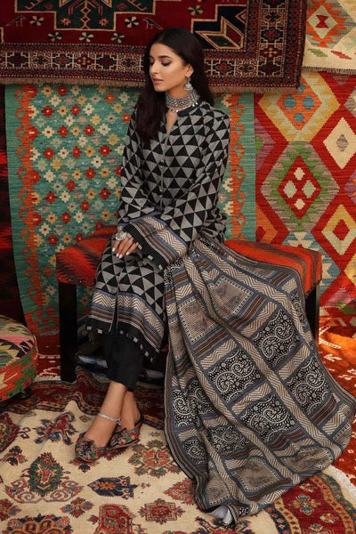 Gul Ahmed 3PC Unstitched Printed Linen Suit LT-12019 A