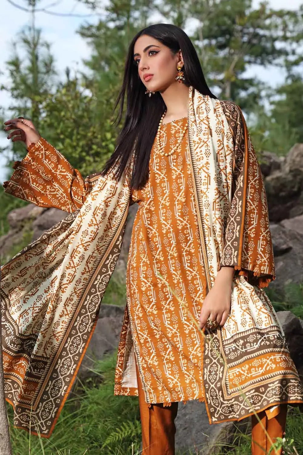 Gul Ahmed 3PC Printed Viscose Unstitched Suit LT-12031 A