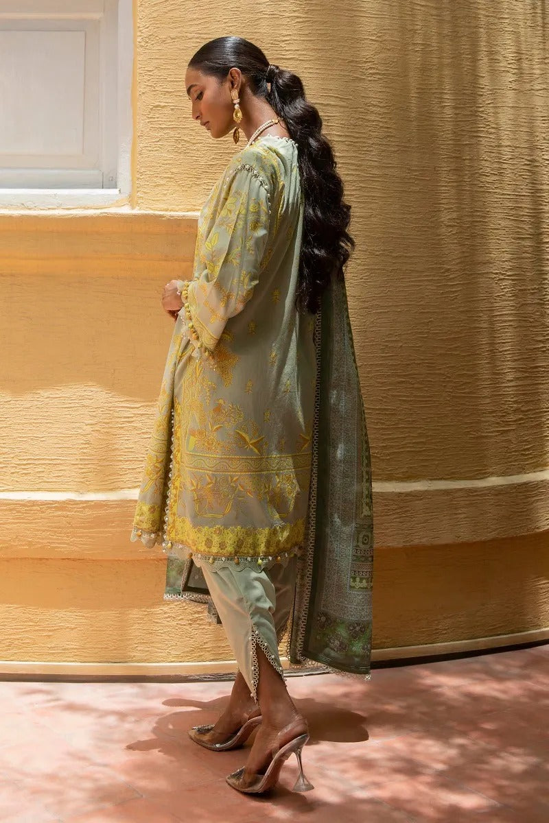 SANA SAFINAZ 3 Piece Unstitched Embroidered Printed Suit - M223-009A-CG