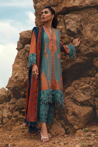 SANA SAFINAZ 3 Piece Unstitched Gold & Paste Printed Suit - M224-011A-CP