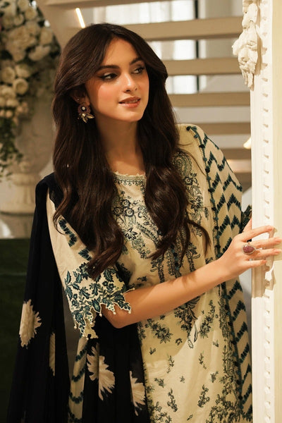 SANA SAFINAZ 3 Piece Unstitched Printed Embroidered Lawn Suit - M231-008A-CI