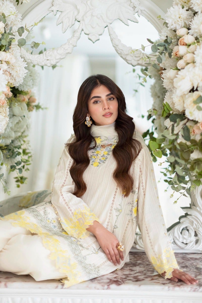 SANA SAFINAZ 3 Piece Unstitched Printed Embroidered Lawn Suit - M231-013A-CZ