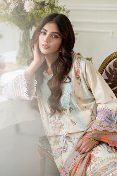 SANA SAFINAZ 3 Piece Unstitched Printed Embroidered Lawn Suit - M231-024A-CT