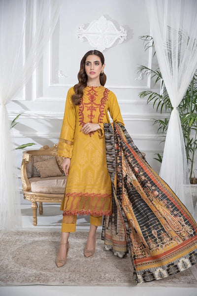 RAAYA Luxury Embroidered Jacquard Stitched 3pc Suit D-03 MAYER