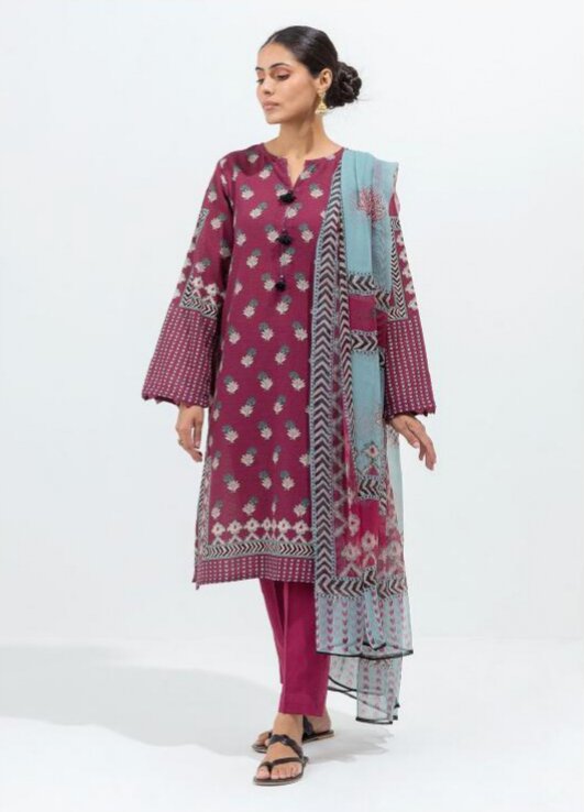 Beechtree 3 Piece Stitched Printed Khaddar Suit MB2W21U22