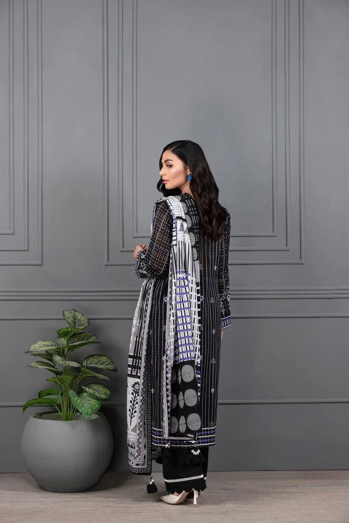 Lakhani Monochrome Ready To Wear 3 Piece Printed Lawn Suit LSM-2395